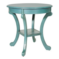 OSP Home Furnishings BP-VMTAT-YM21 Vermont Accent Table in Antique Carribean Blue Finish